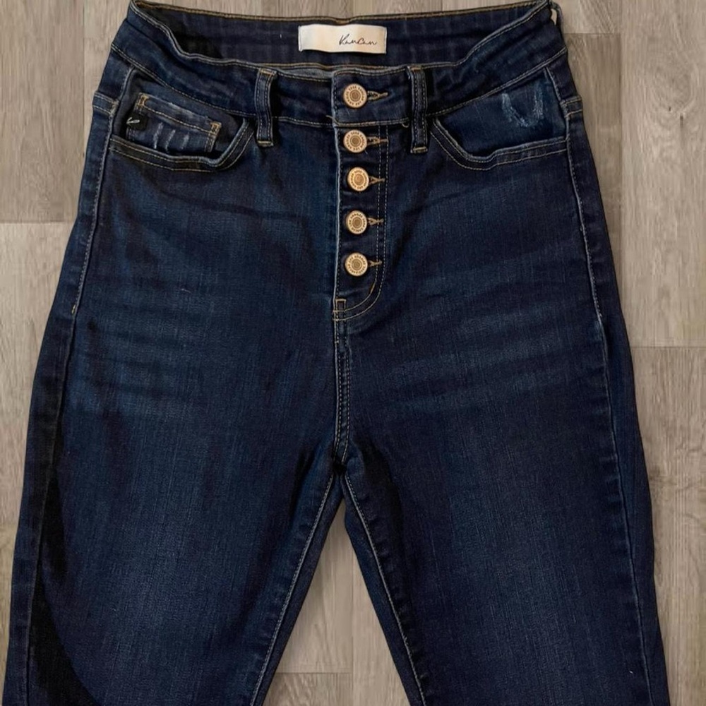 KanCan Women's High Rise Dark Denim Jeans - Picture 3 of 8